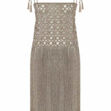 Biscotti Hand-Crochet Fringed Maxi Dress