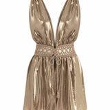 Charlotte Bronze Shimmer Mini Dress