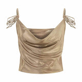 Charlotte Bronze Shimmer Draped Top