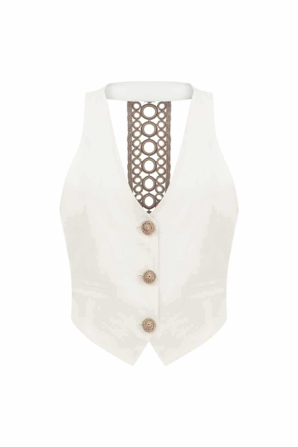 V Neck Tuxedo Vest with Back Detail | Vest | My Beachy Side