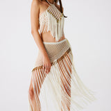 Aria Hand-Crocheted Fringe Skirt