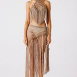 Aria Hand-Crocheted Fringe Skirt