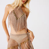 Aria Hand-Crocheted Fringe Skirt