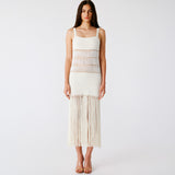 Bonbon Hand-Crocheted Fringe Maxi Dress