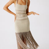 Bonbon Hand-Crocheted Fringe Maxi Dress