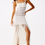 Bonbon Hand-Crocheted Fringe Maxi Dress